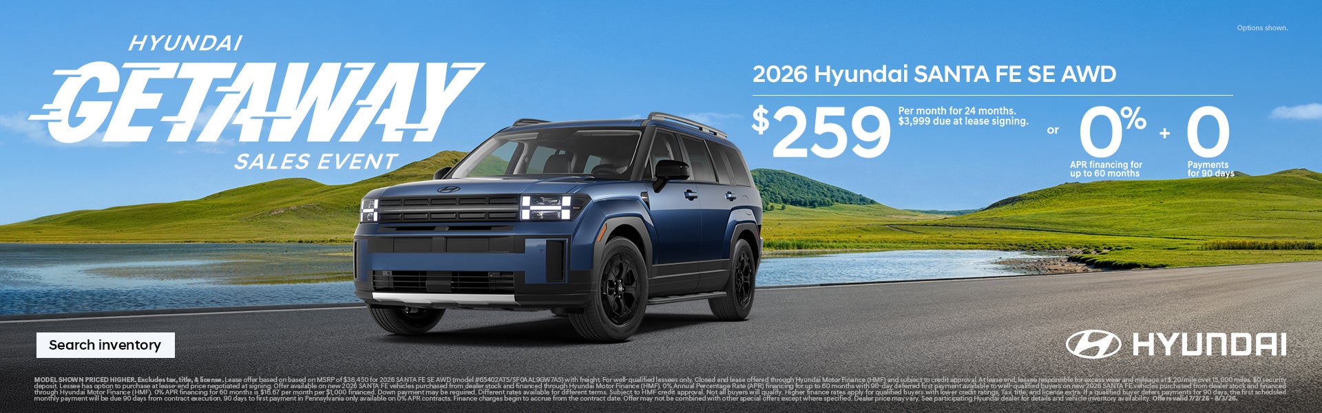 2026 Hyundai Santa Fe APR or Lease Offer